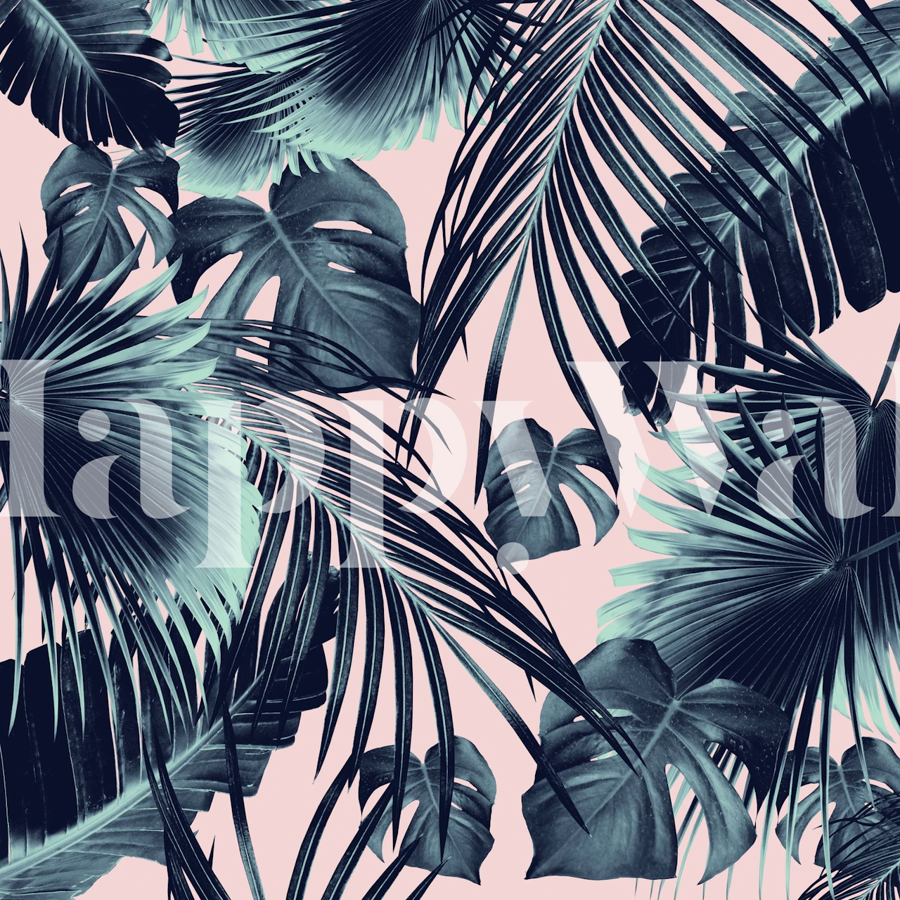 Tapeta Tropical Jungle Leaves w pokoju