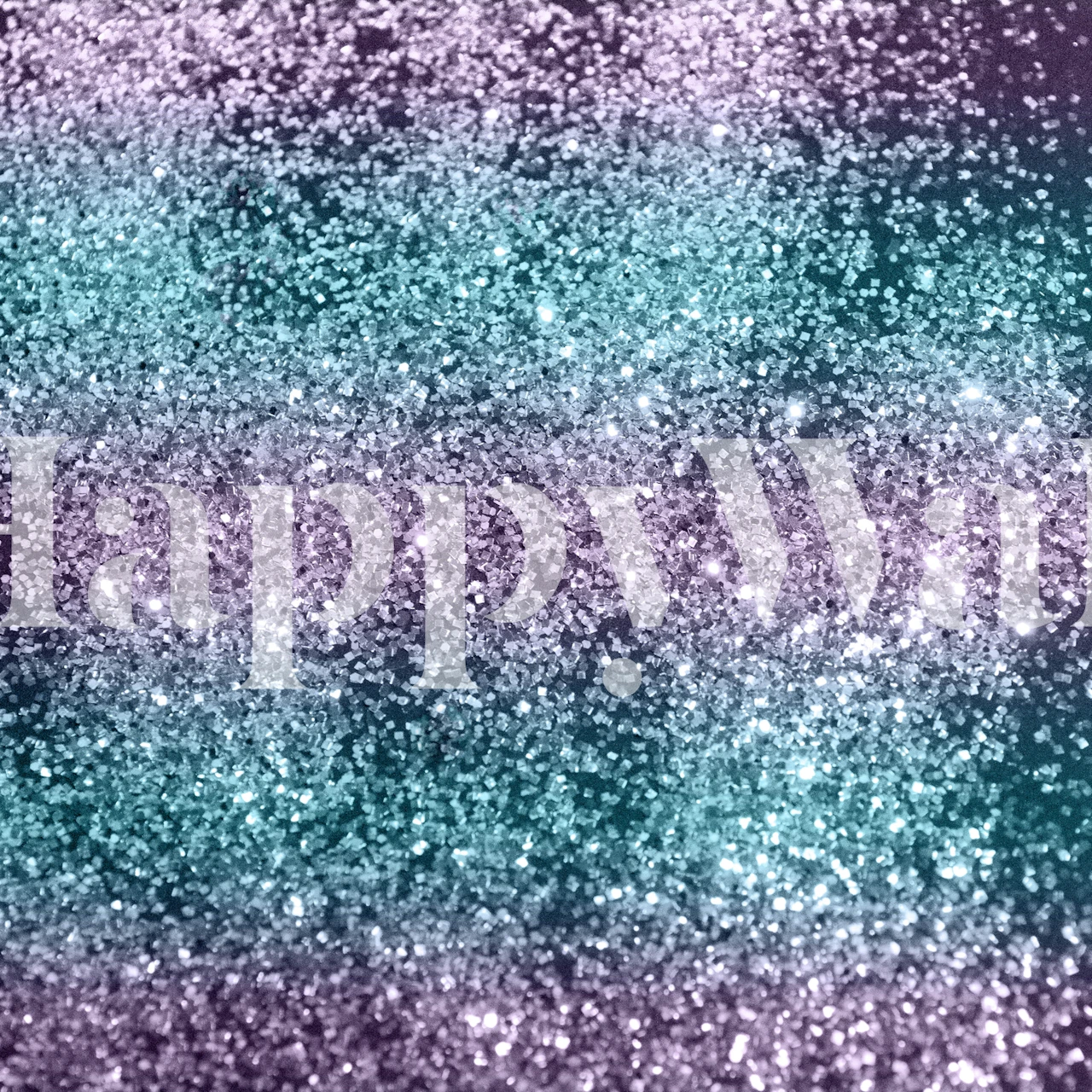 Glittery gradient wall mural with purples and aquas resembling a mermaid's tail