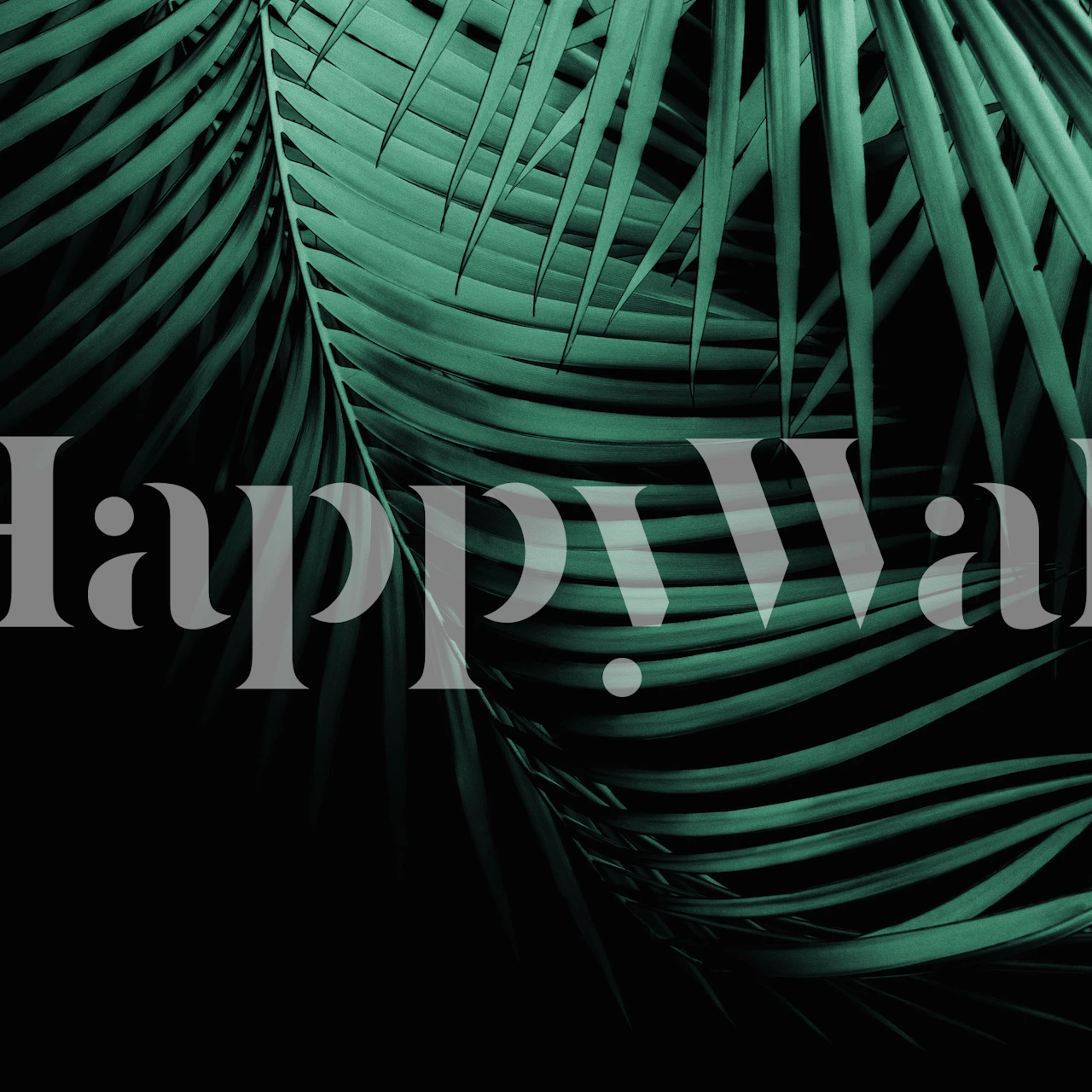 Palm leaves wallpaper in a room