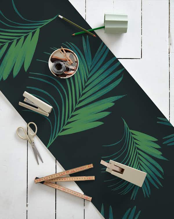 Tropical Night Palms Pattern 1 wallpaper roll