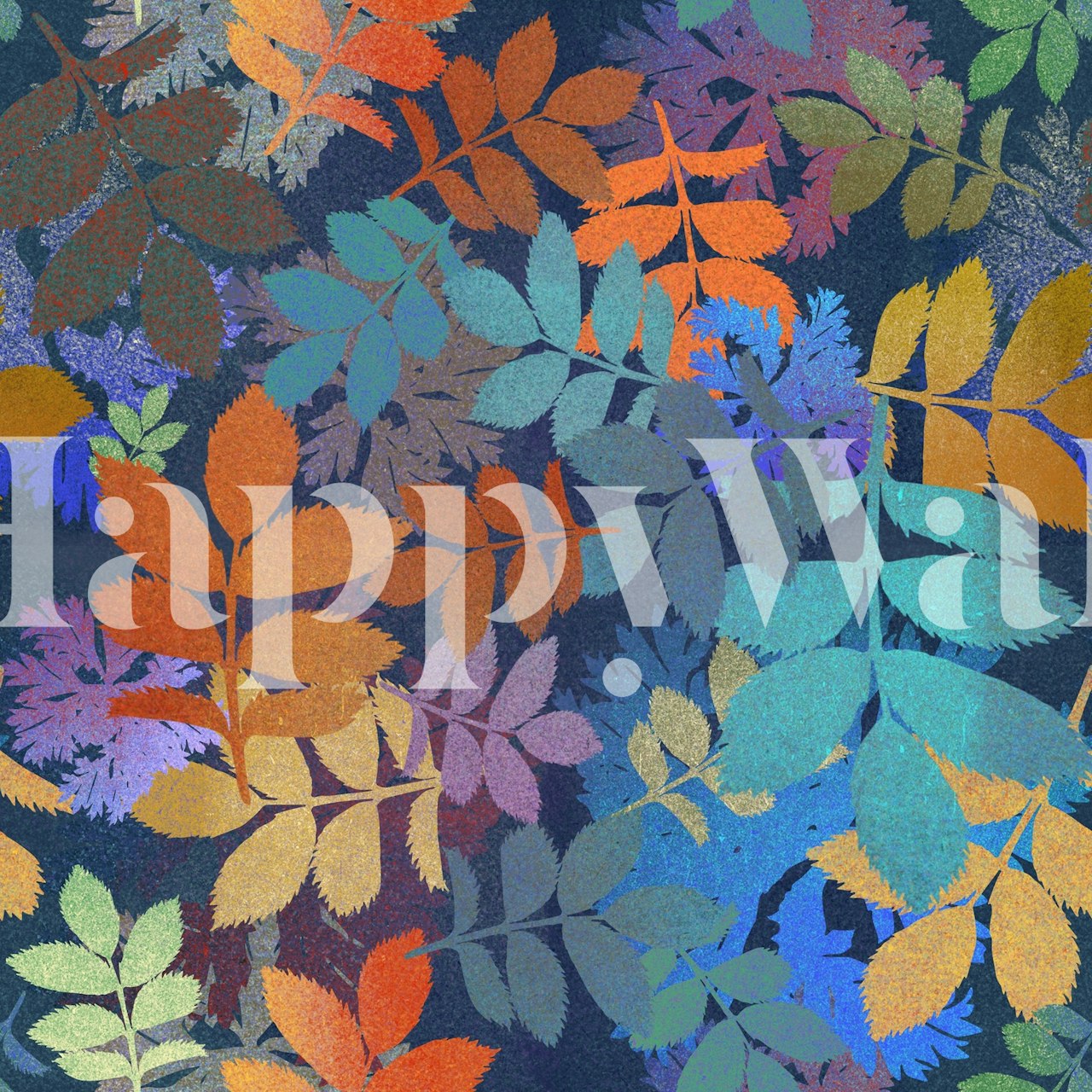 Colorful fall leaves wallpaper design