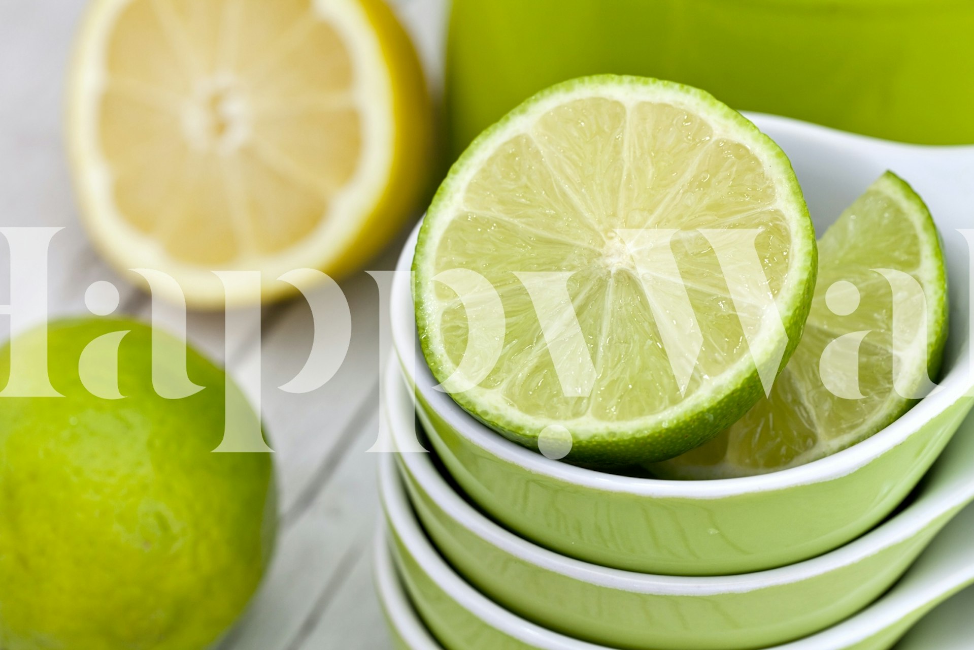 Fresh Lemon And Lime tapet i ett rum