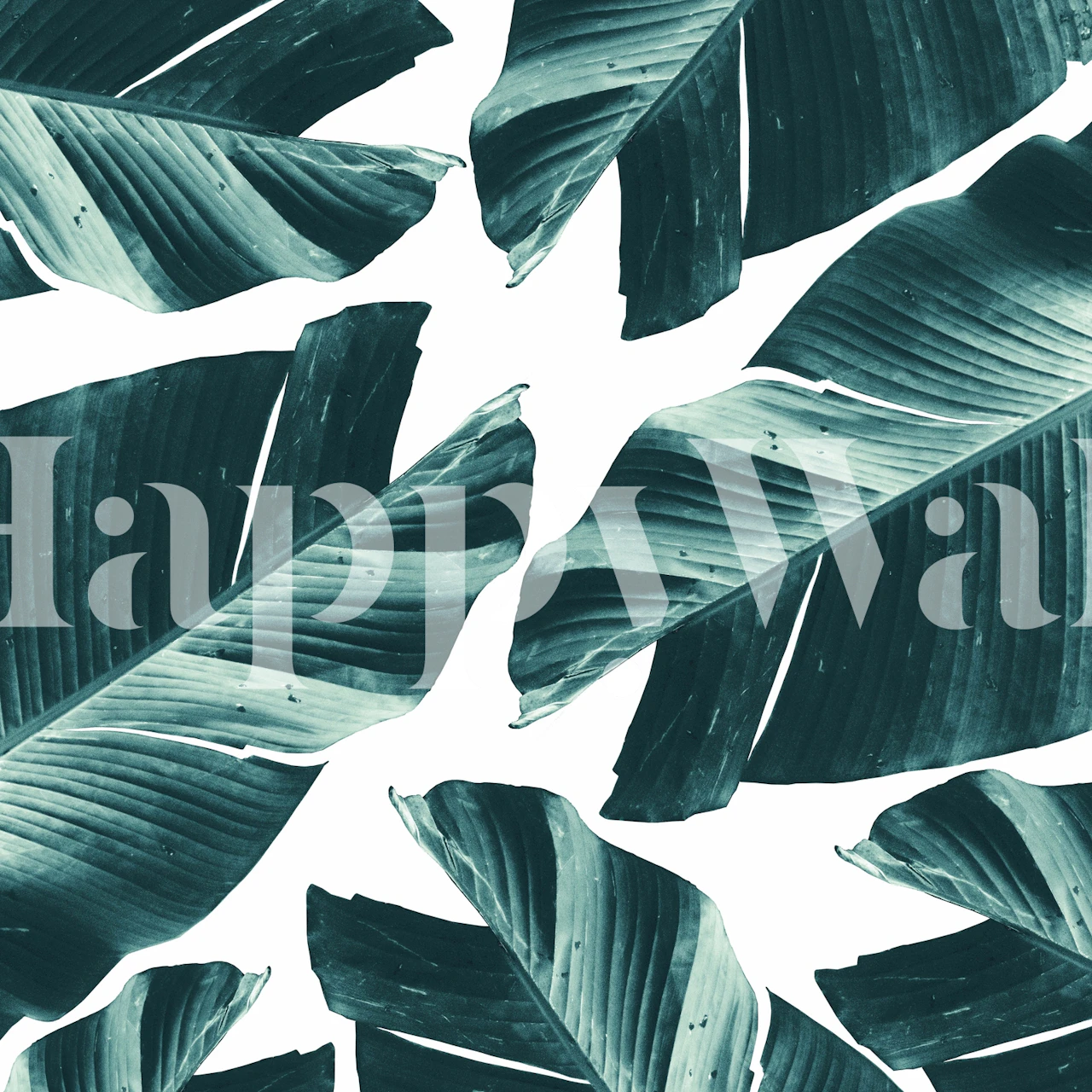lush green banana leaves pattern wall mural