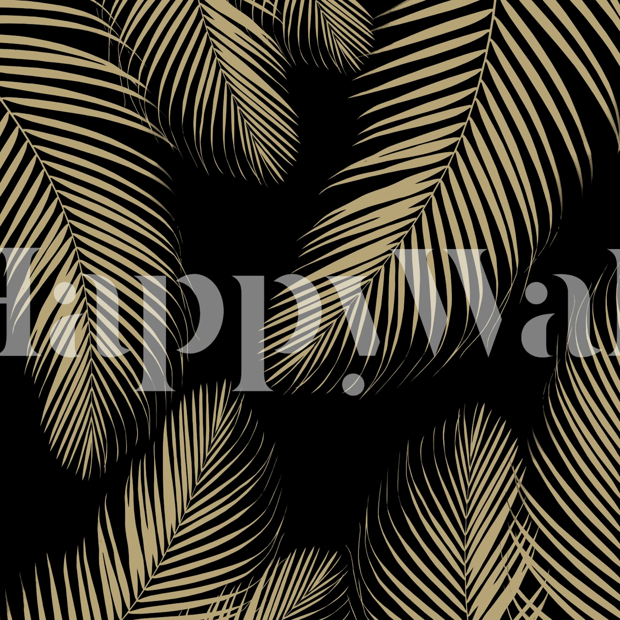 Gold palm leaves wallpaper design