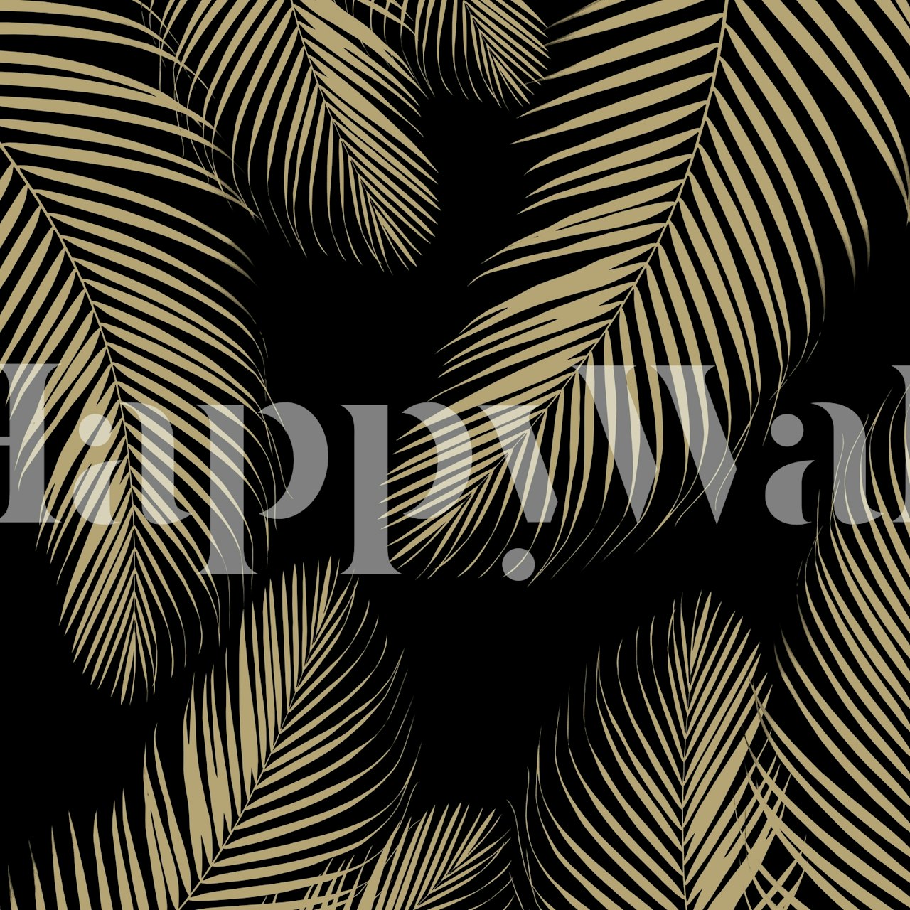 Gold palm leaves wallpaper design