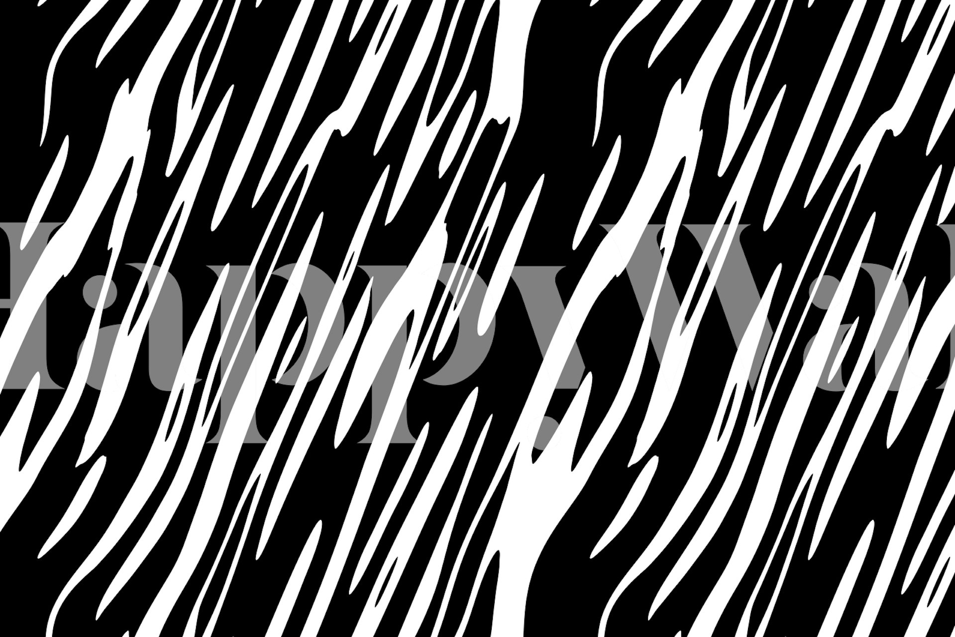 Black and white stripe wallpaper in a room