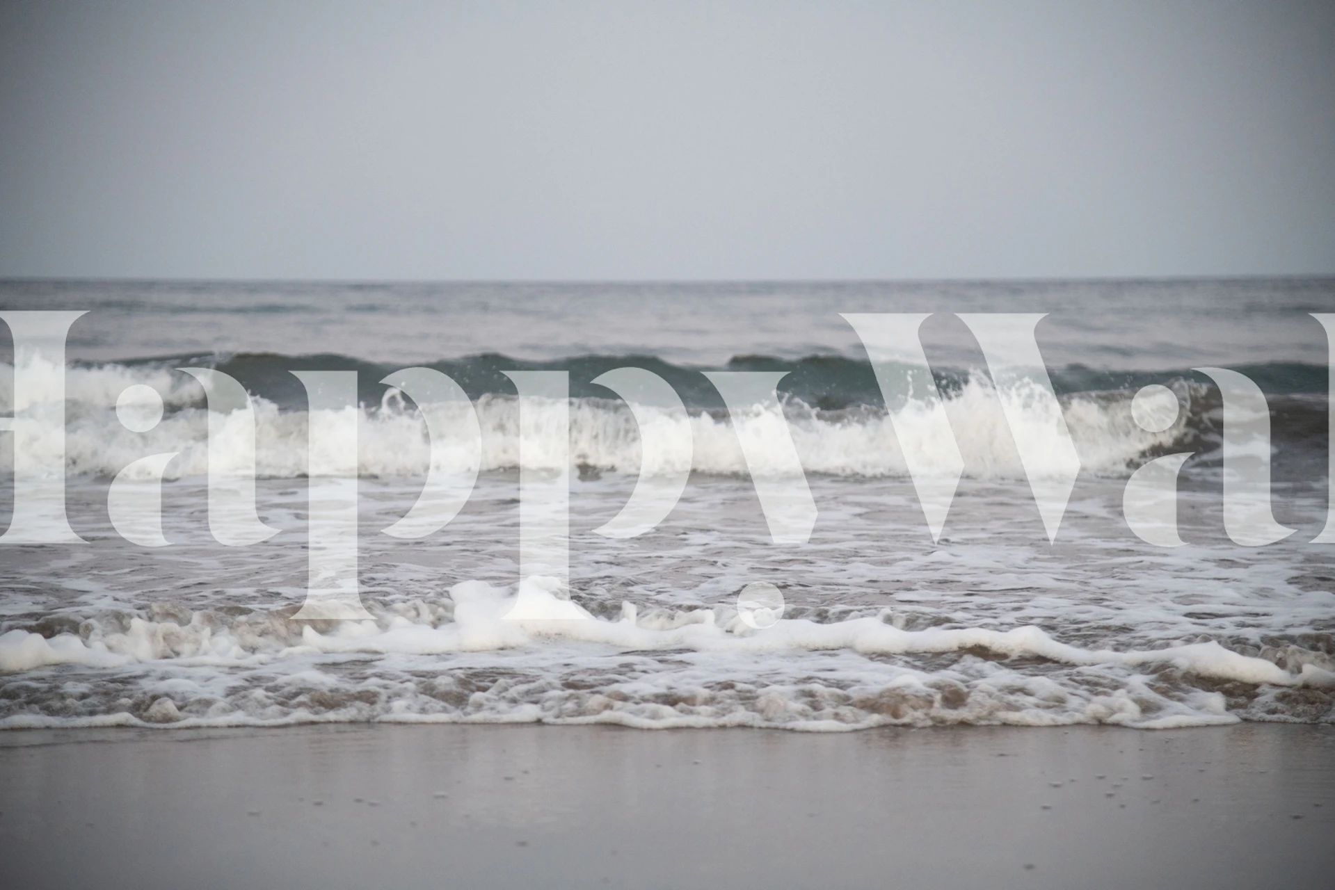 Coastal wave pattern in soft blues and whites wallpaper