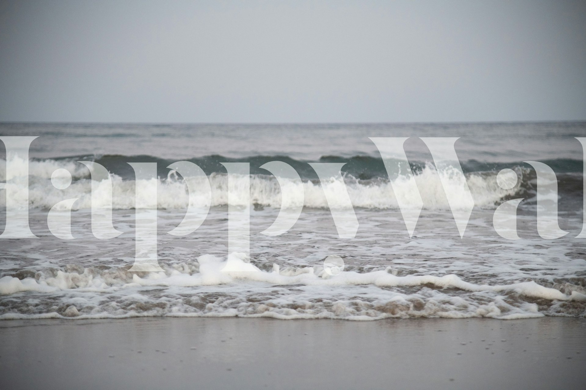 Coastal wave pattern in soft blues and whites wallpaper