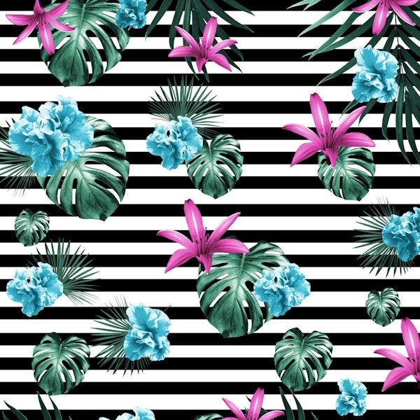 Tropical Florals Stripes 2