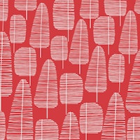 Mid Century Trees Red 2 wallpaper