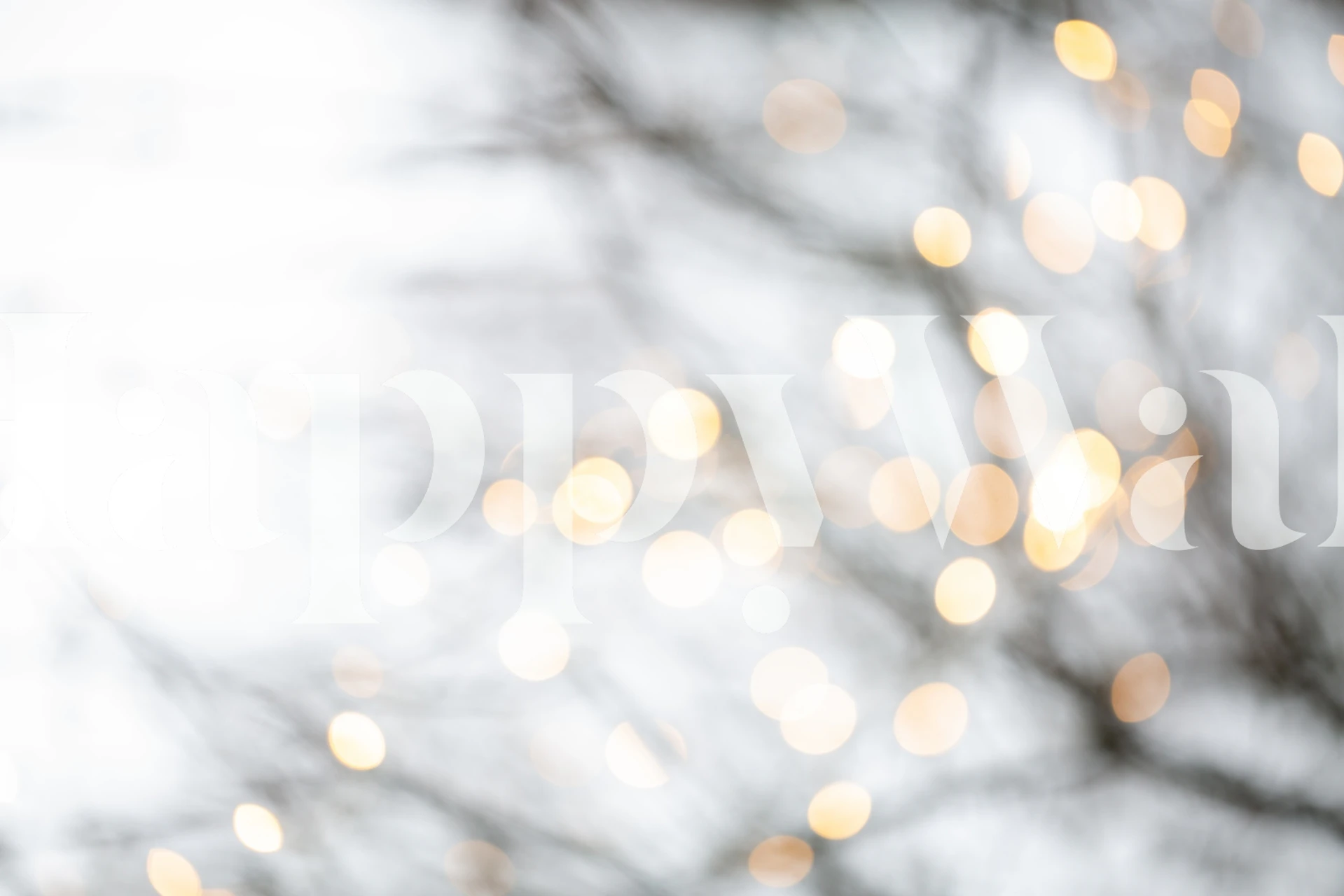 Soft white and gold bokeh lights wallpaper