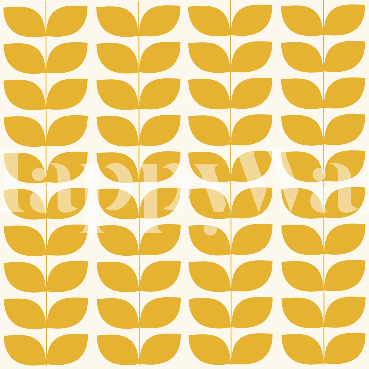 Danish Pattern Yellow design tapety v místnosti