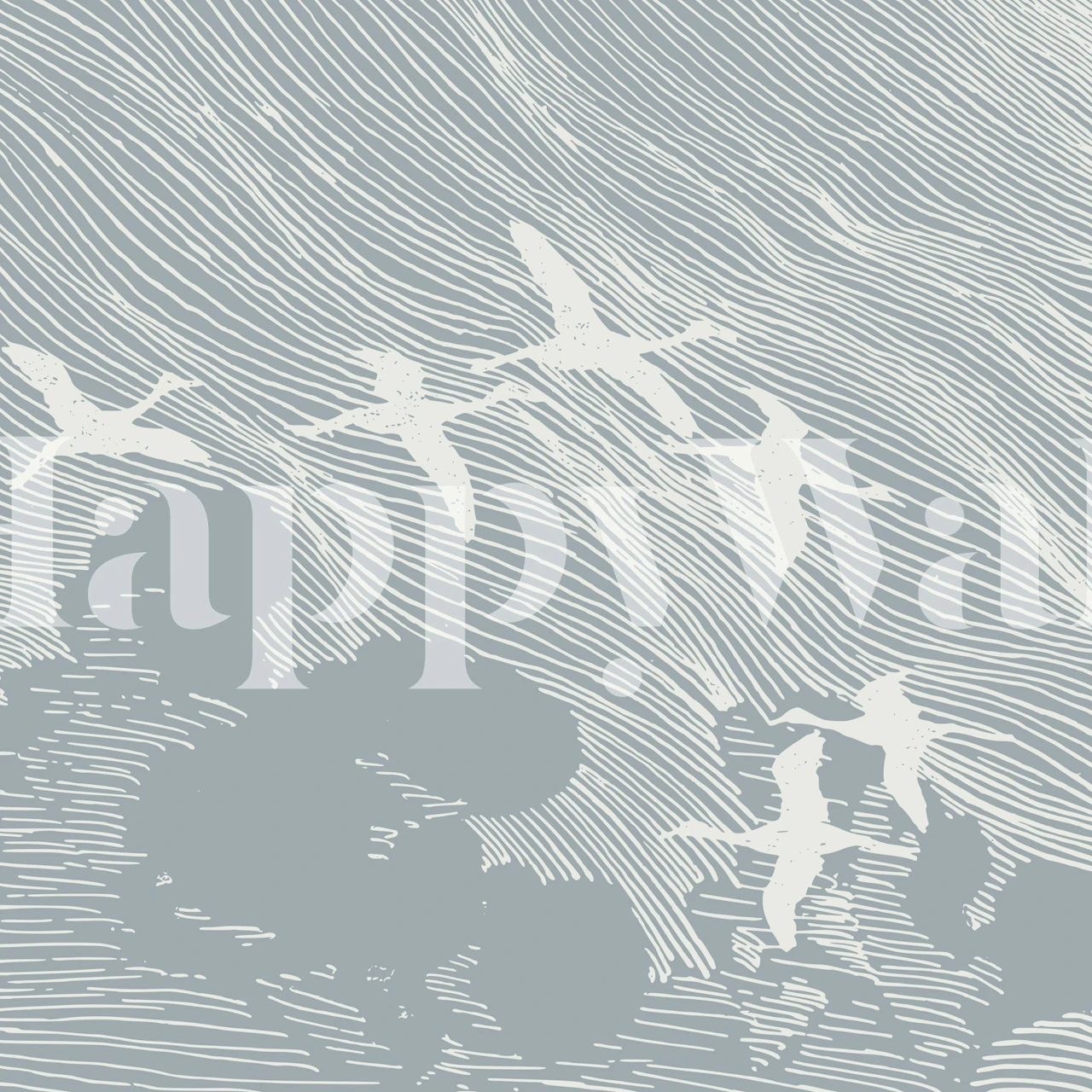 Tapeta s 50s Japan Crane Birds v místnosti