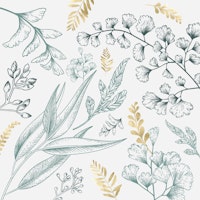 Leaf Gold White carta da parati