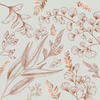 Leaf Line Brown carta da parati