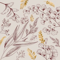 Leaf Line Rouge carta da parati