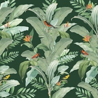 Leaf Bird Green behang