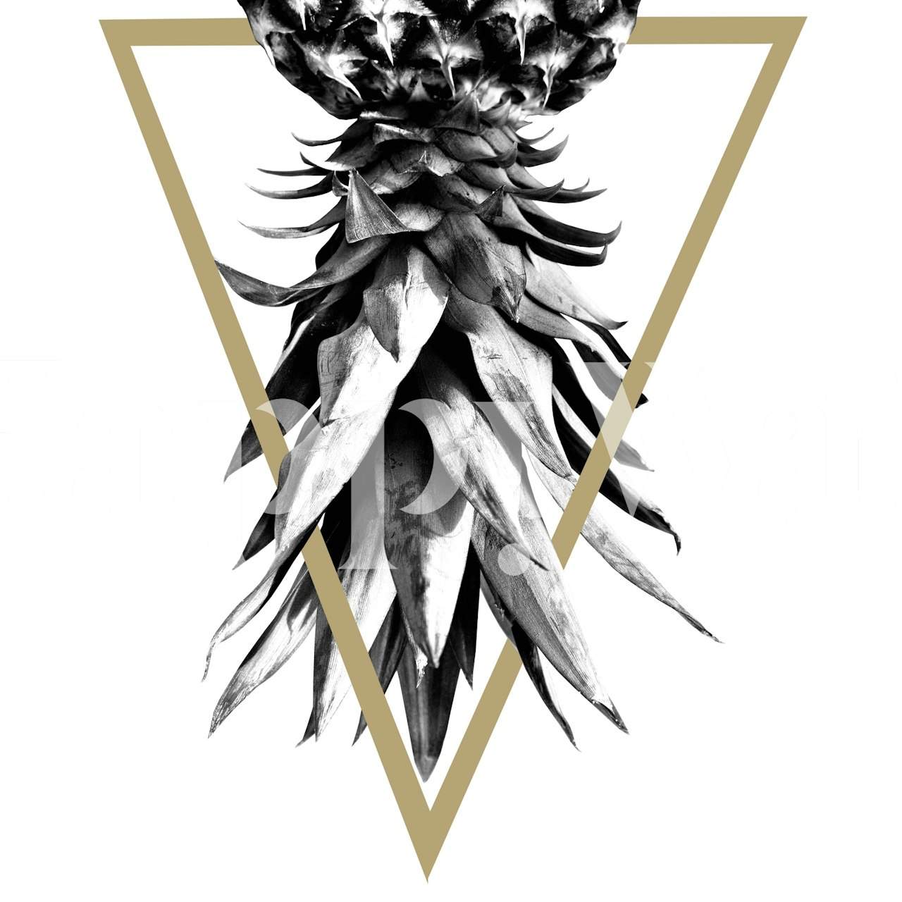 Yksivärinen ananasmuotoilu geometrisillä linjoilla