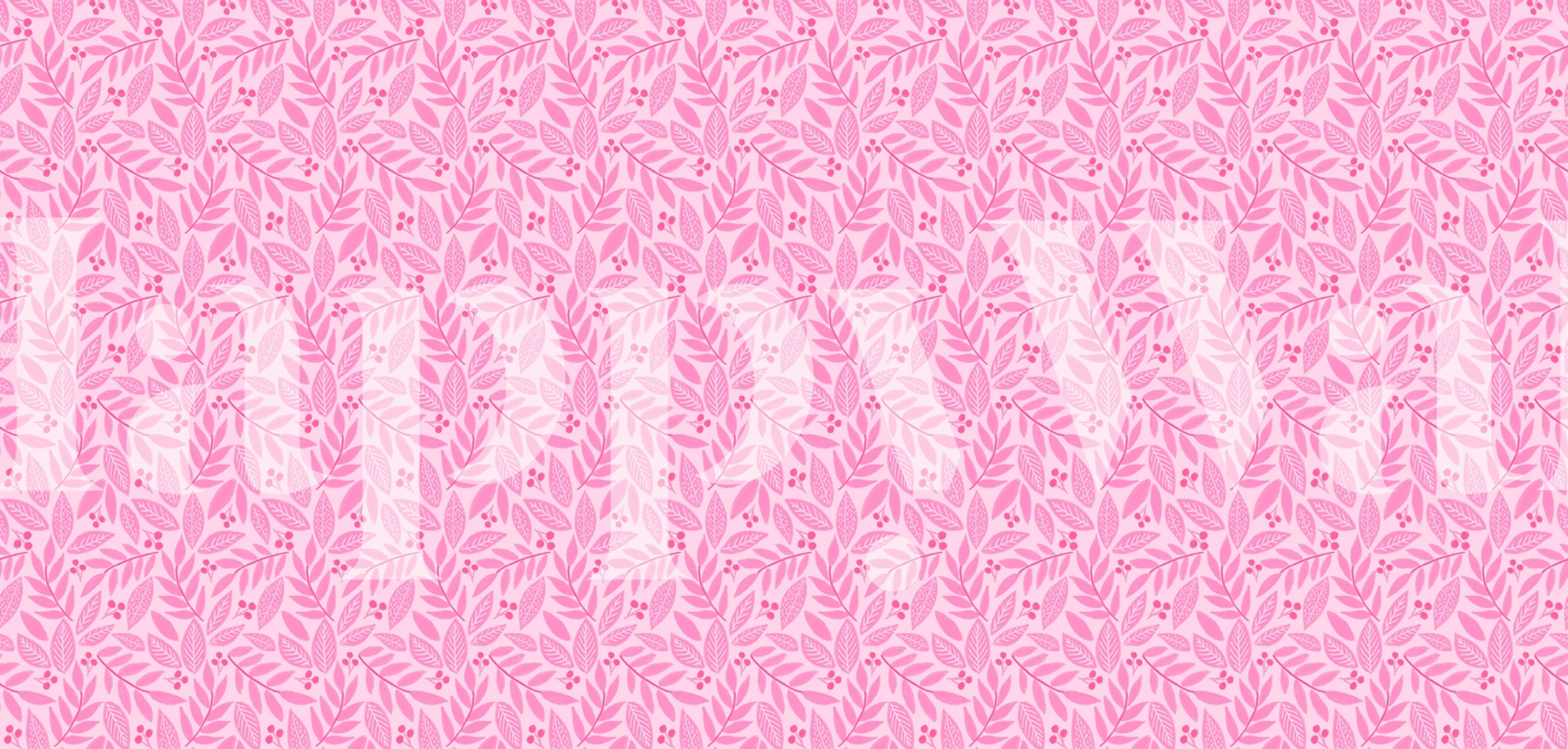 Royal Leaves - Pink wallpaper in a room