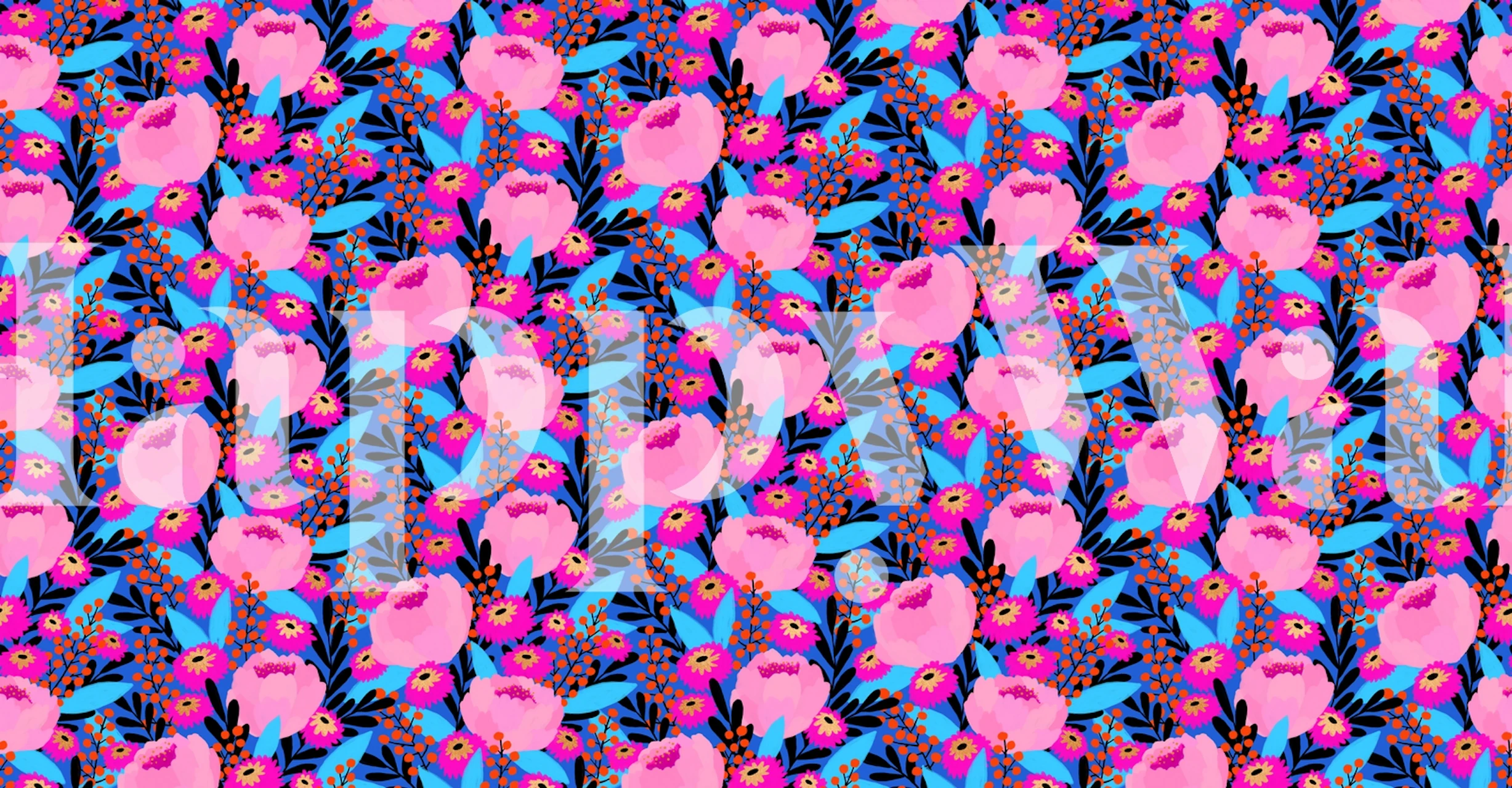 Anemone Garden wallpaper in a room