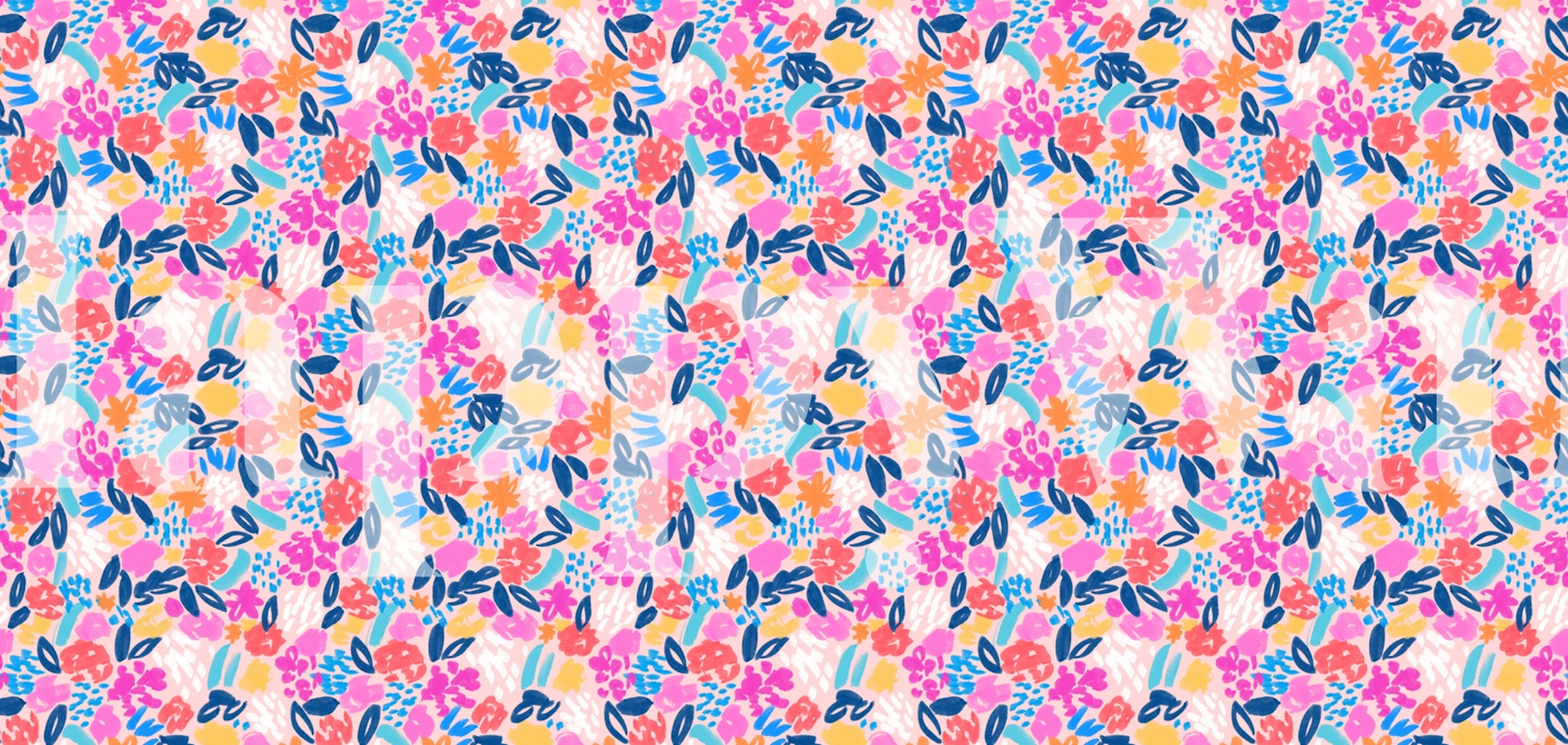 Floral Confetti wallpaper in a bright room