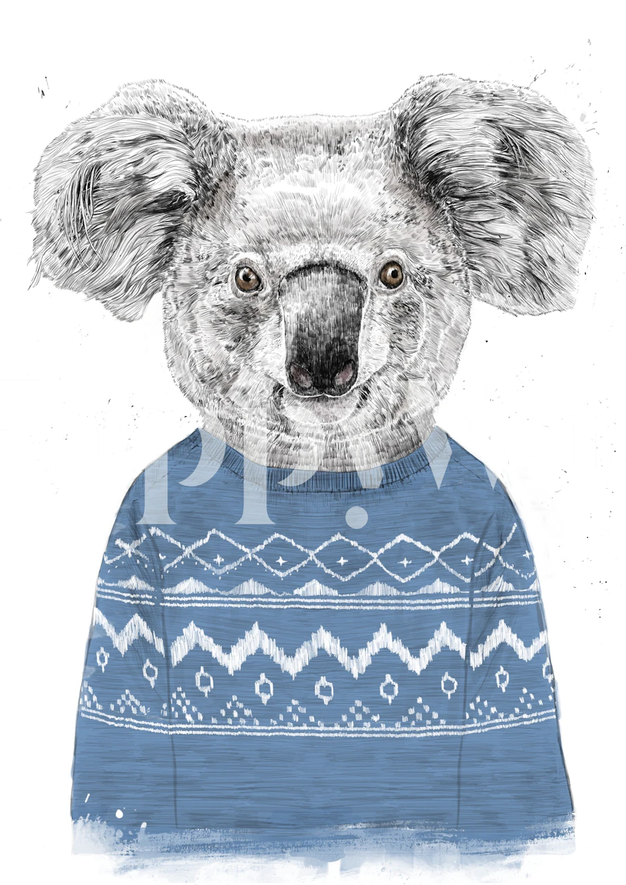 Winter koala wallpaper design