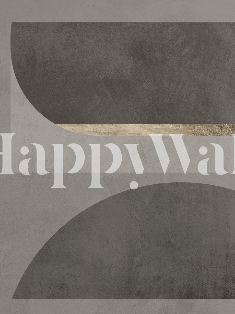 Gray geometric pattern with gold accents wallpaper