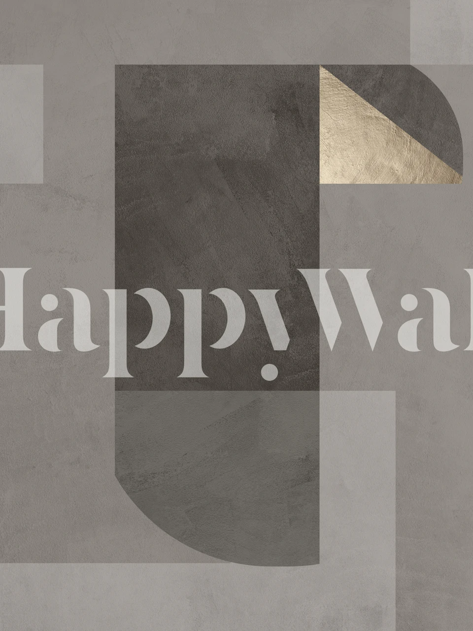 Carta da parati astratta Nardo Grey III con forme geometriche e accenti metallici