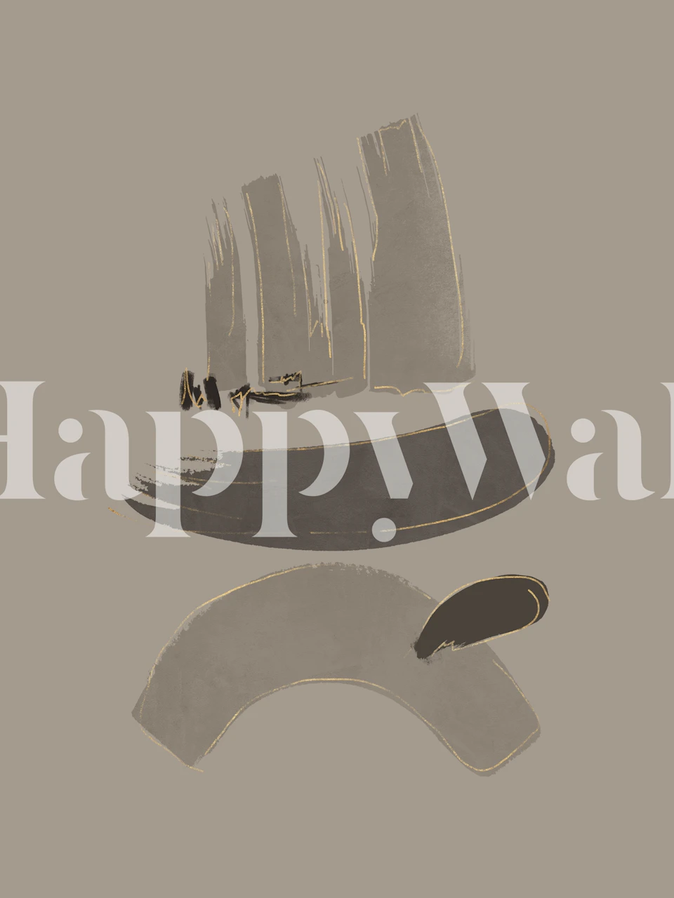 Abstract brushstroke design in gray tones wallpaper