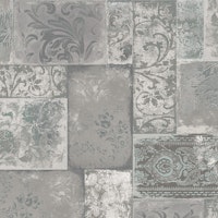 Bohemian Patchwork grey mint tapete