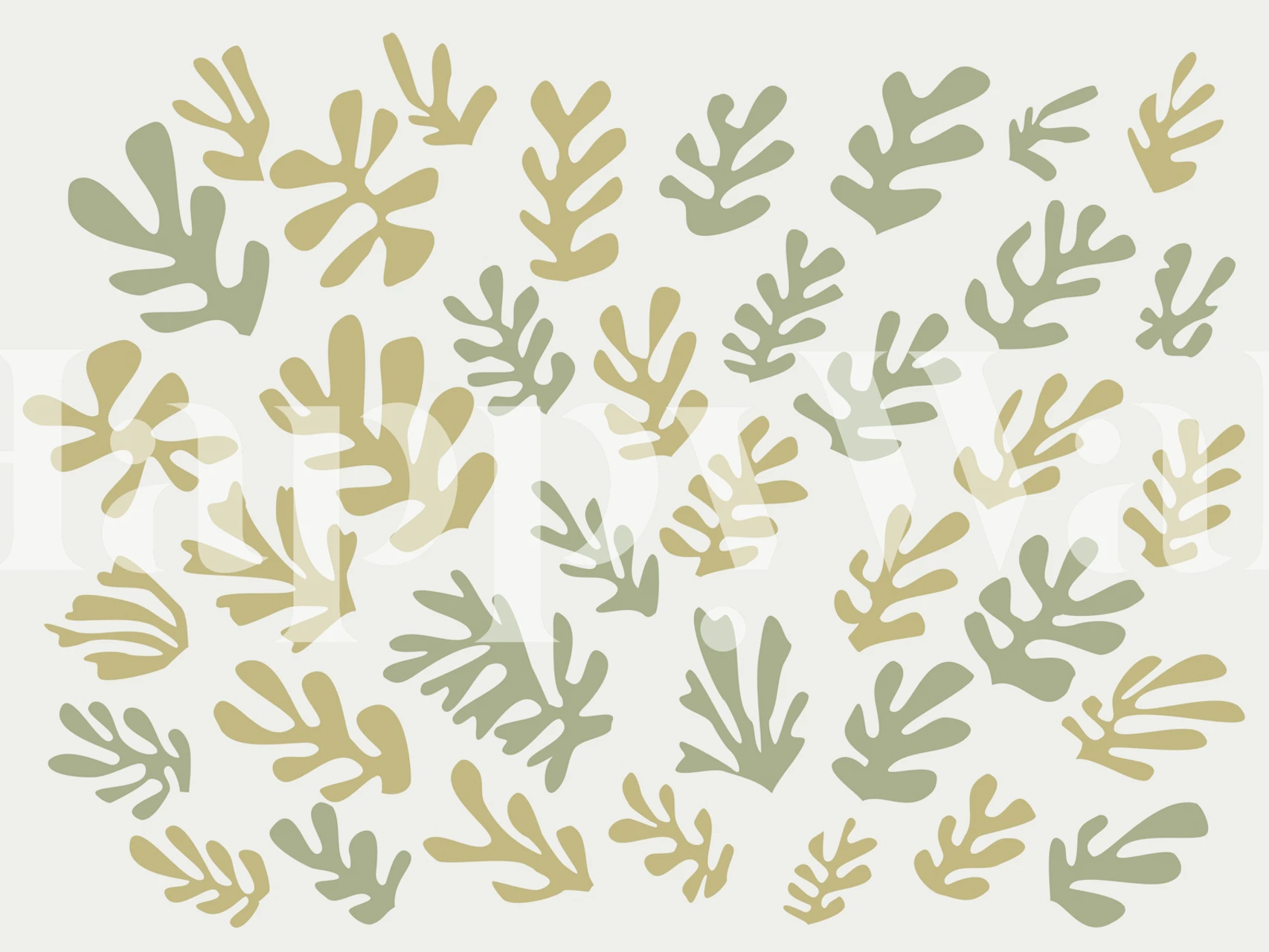 Pale Matisse Inspired Leaves wallpaper design