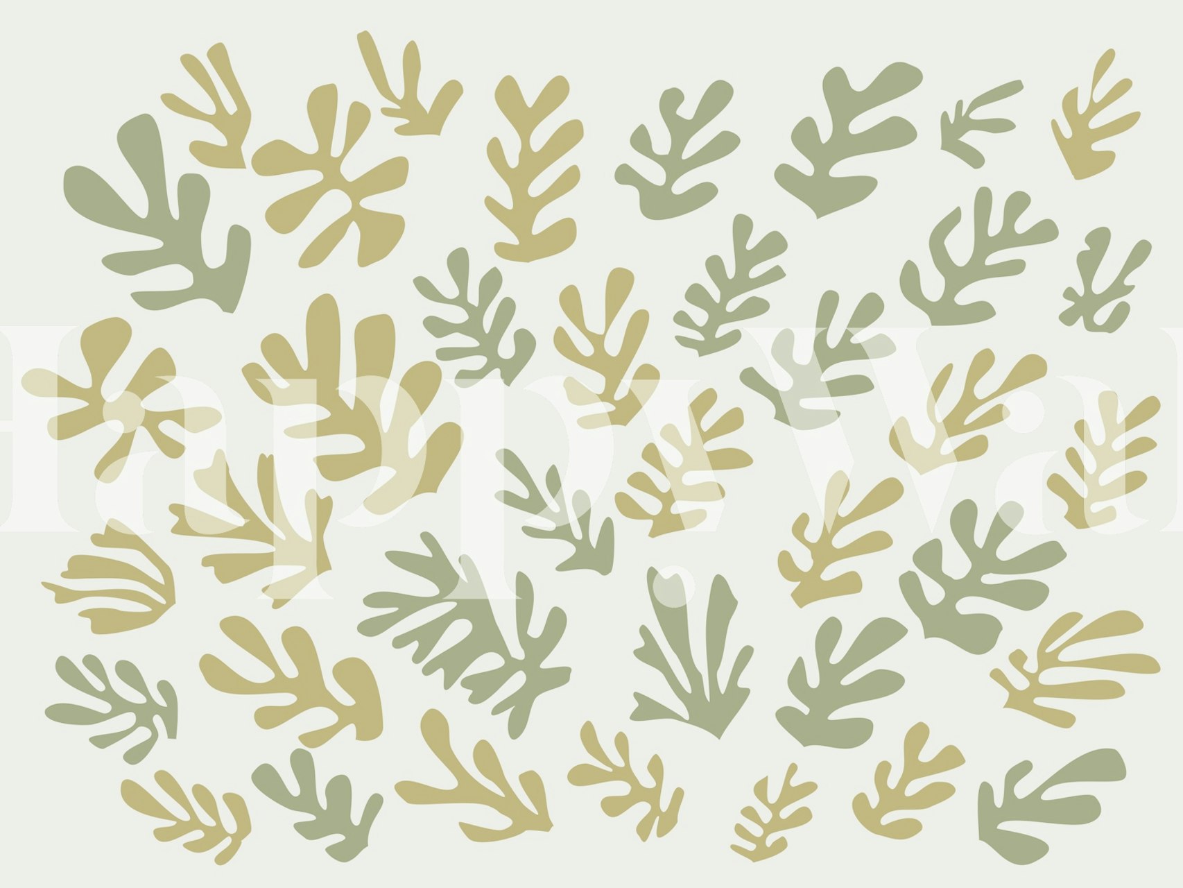 Pale Matisse Inspired Leaves tapetdesign