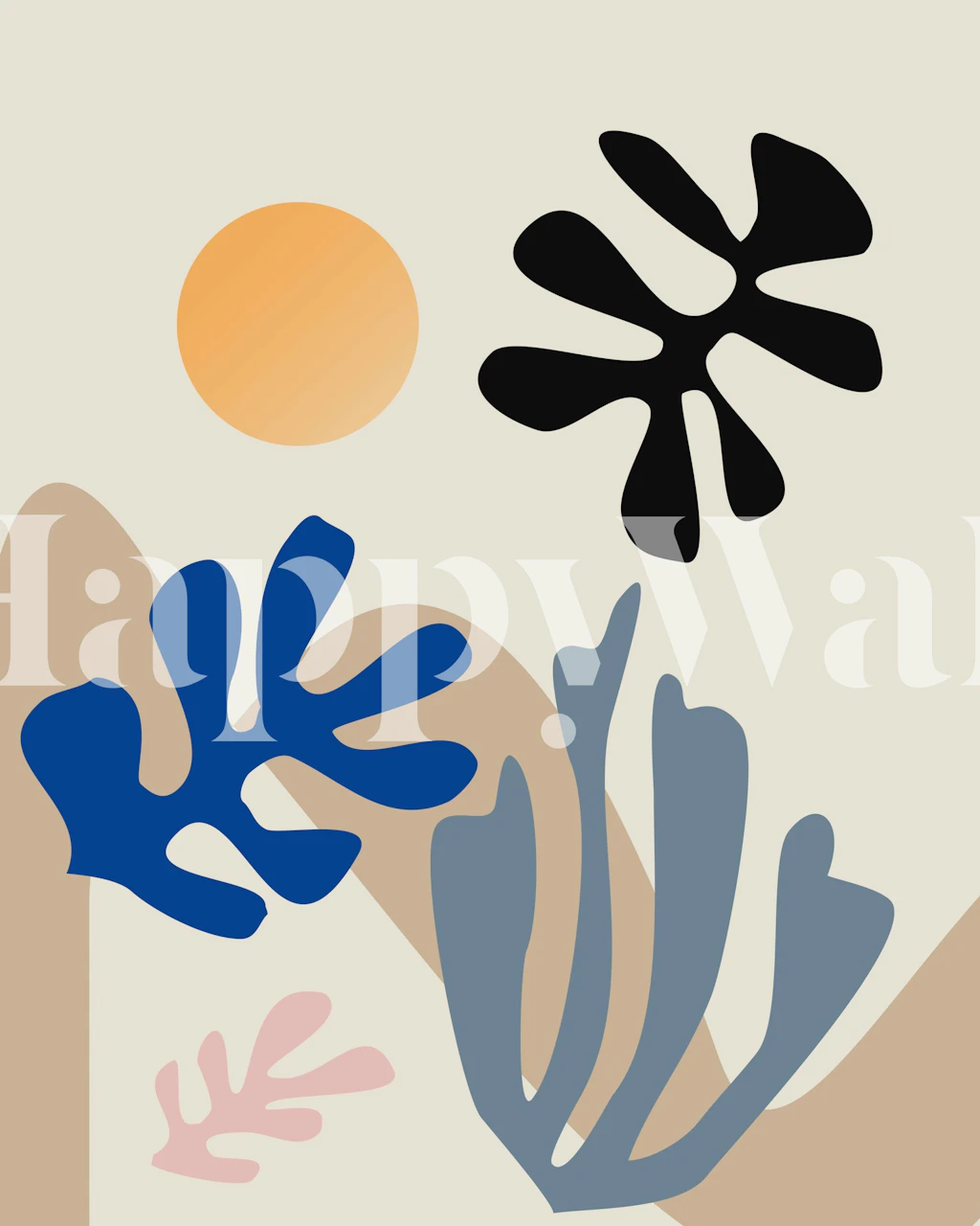 Matisse inspired wallpaper in a room