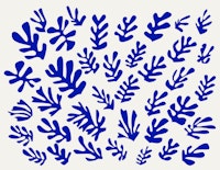 Blue Matisse Inspired Leaf tapety