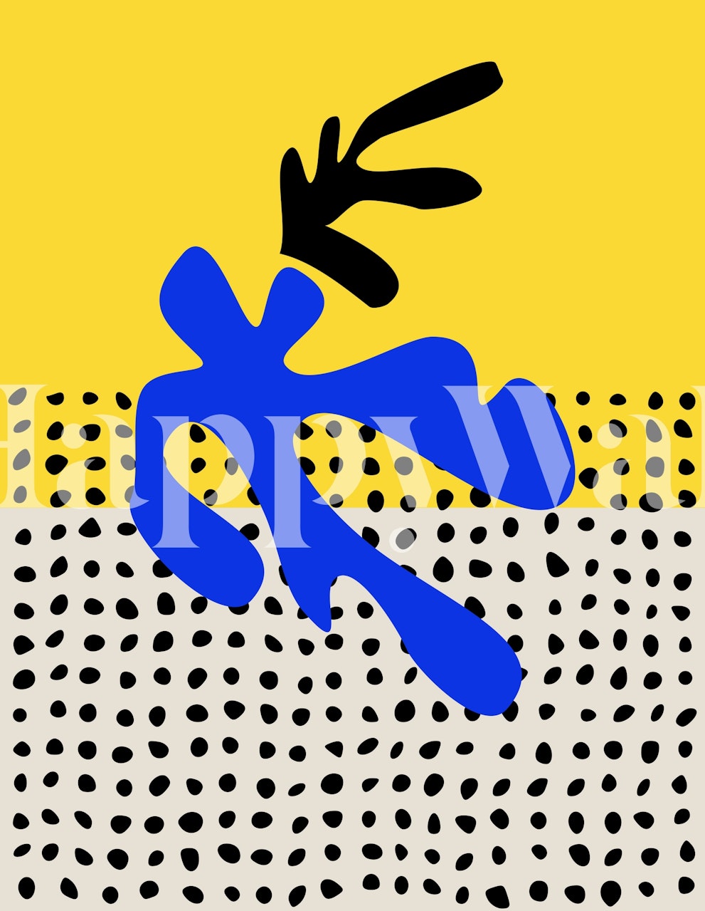 Vibrant Matisse Inspired Art tapetti huoneessa