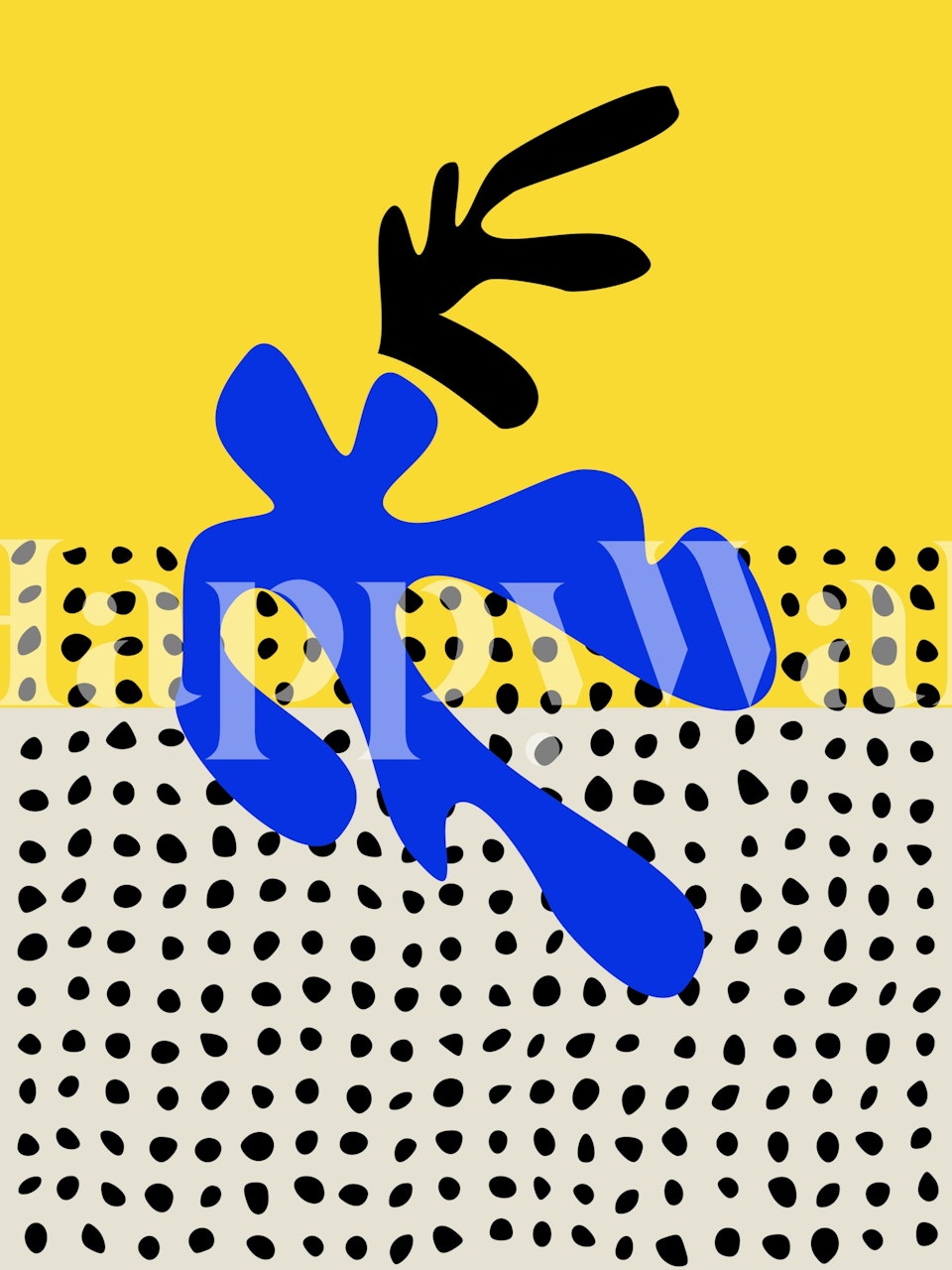 Vibrant Matisse inspired art wallpaper in a room