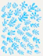 Aqua Blue Matisse Style Leaf