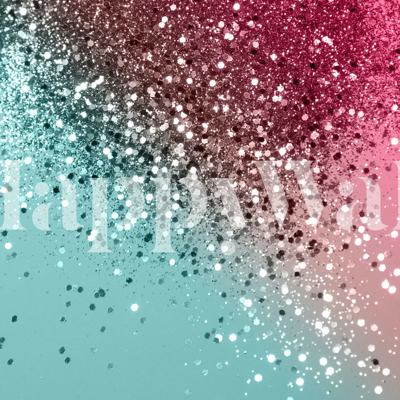 Gradient pink-turquoise glitter wallpaper