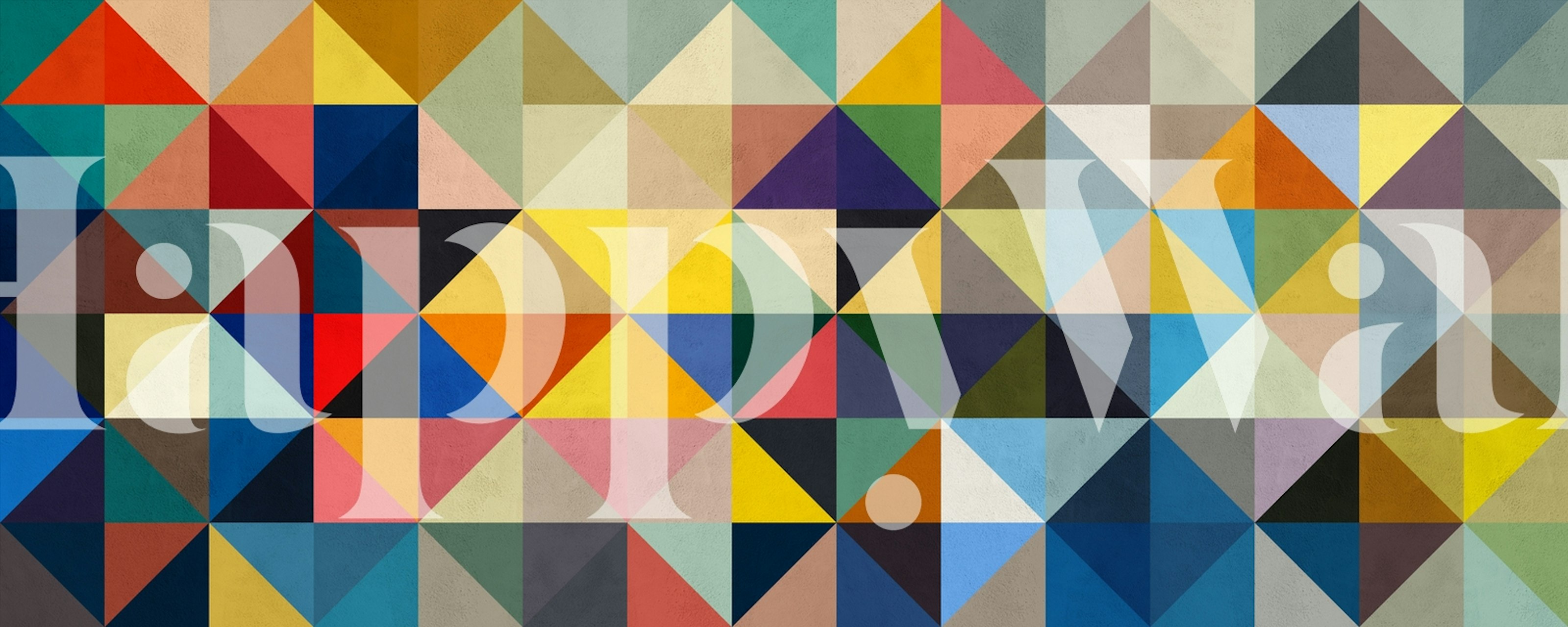 Colorful geometric triangle pattern in various shades wallpaper