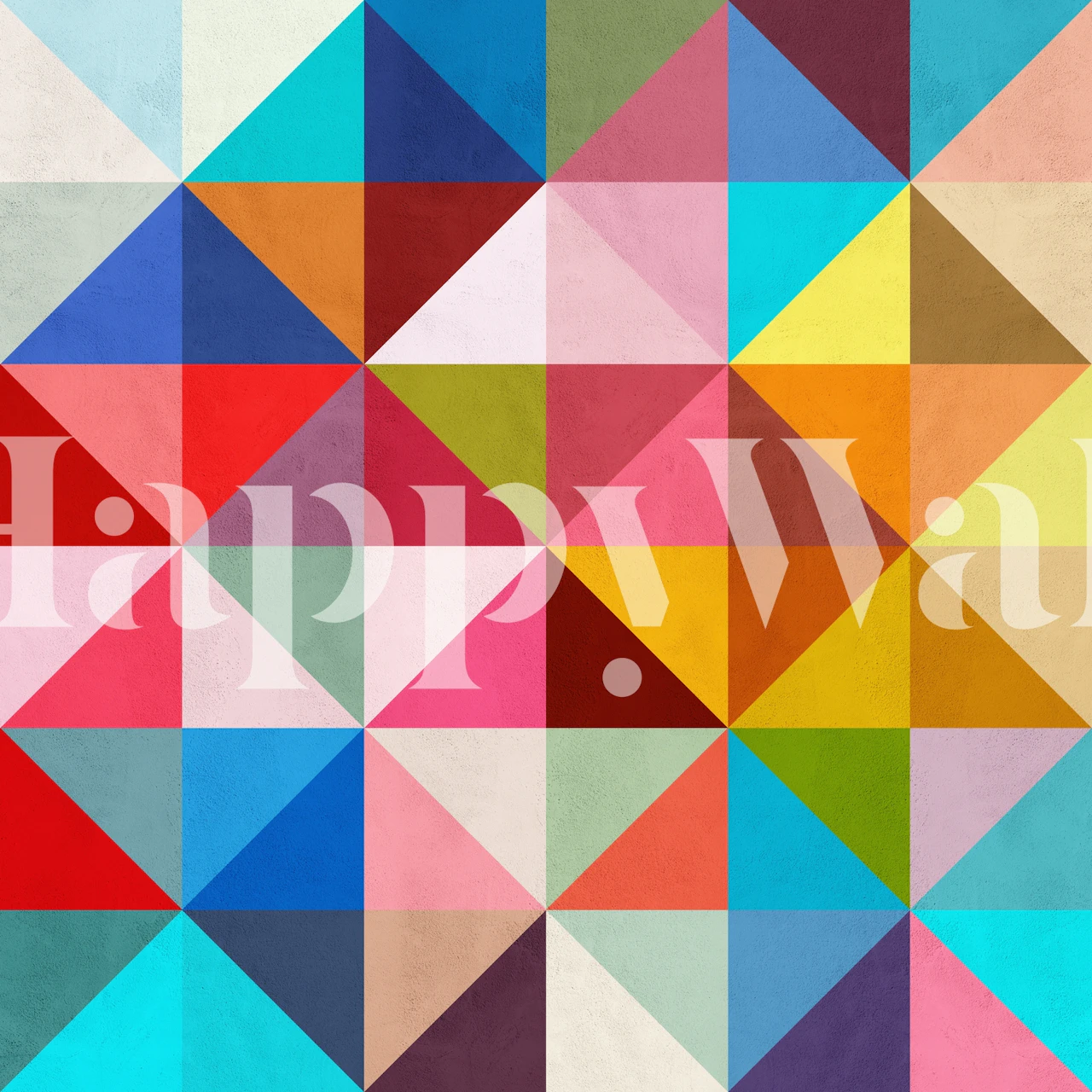 Bunte Tapete mit geometrischen Dreiecken im Zimmer