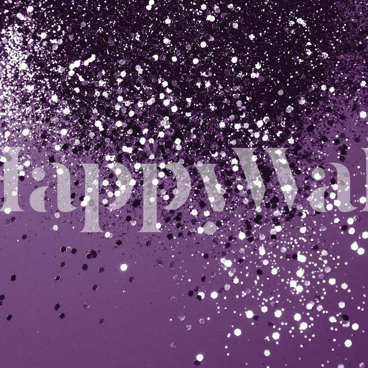 Purple glitter wallpaper in a stylish interior