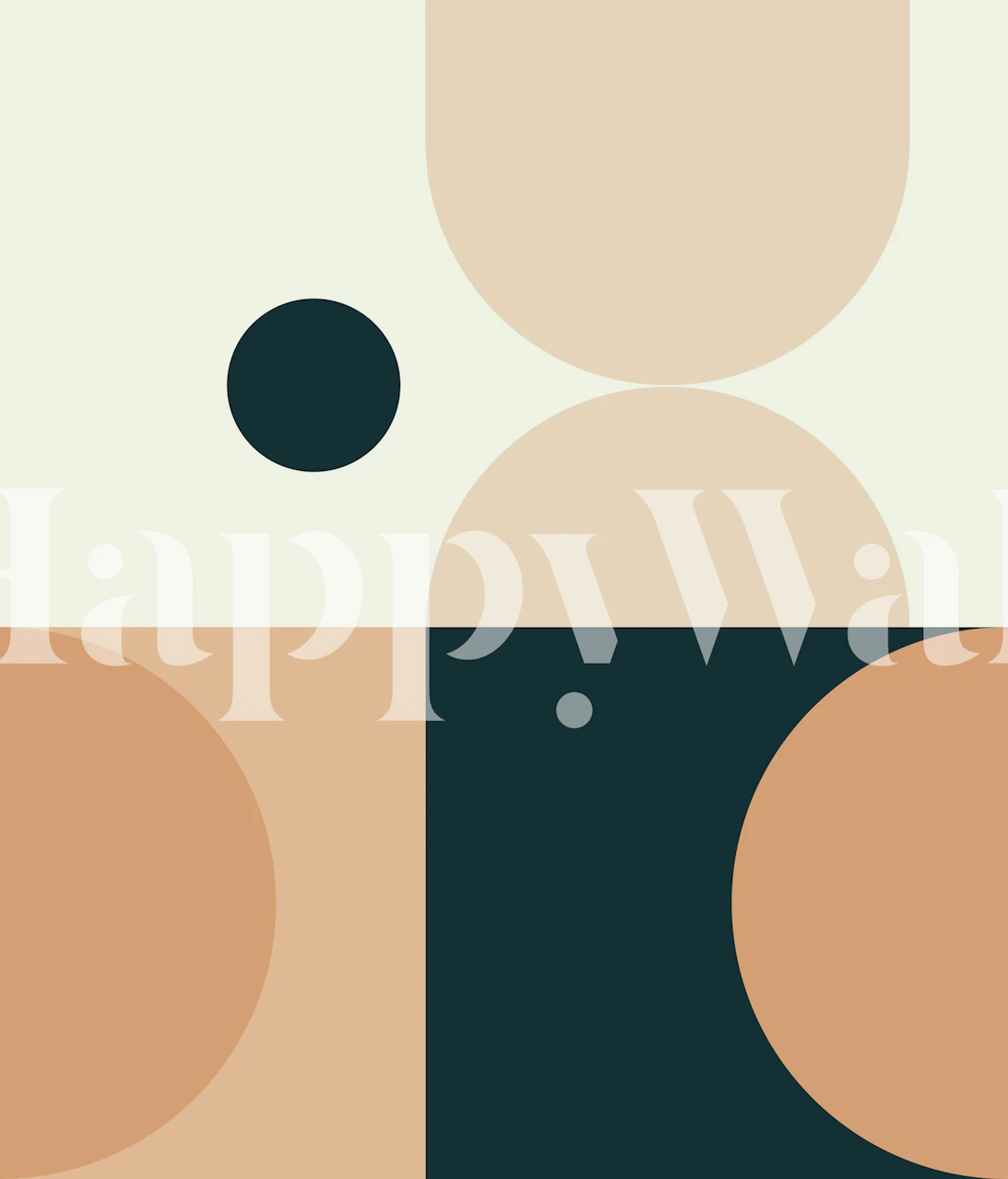 Geometric shapes in earthy tones: circles and rectangles wallpaper