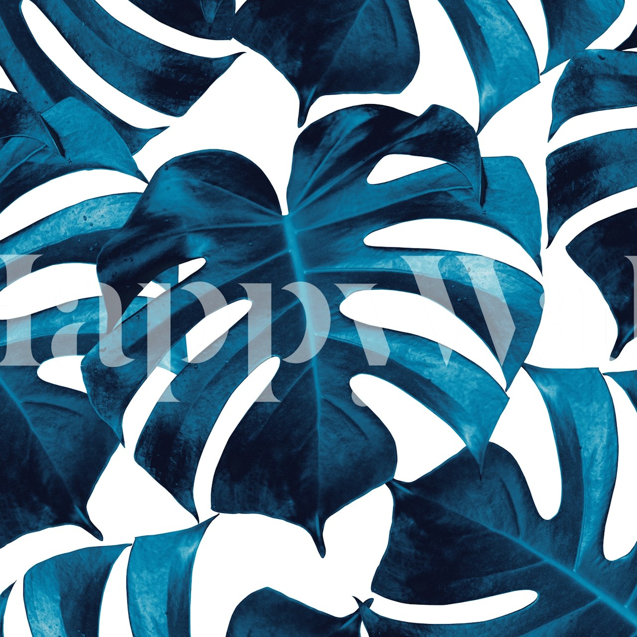 Tropical Monstera Leaves wallpaper in a room