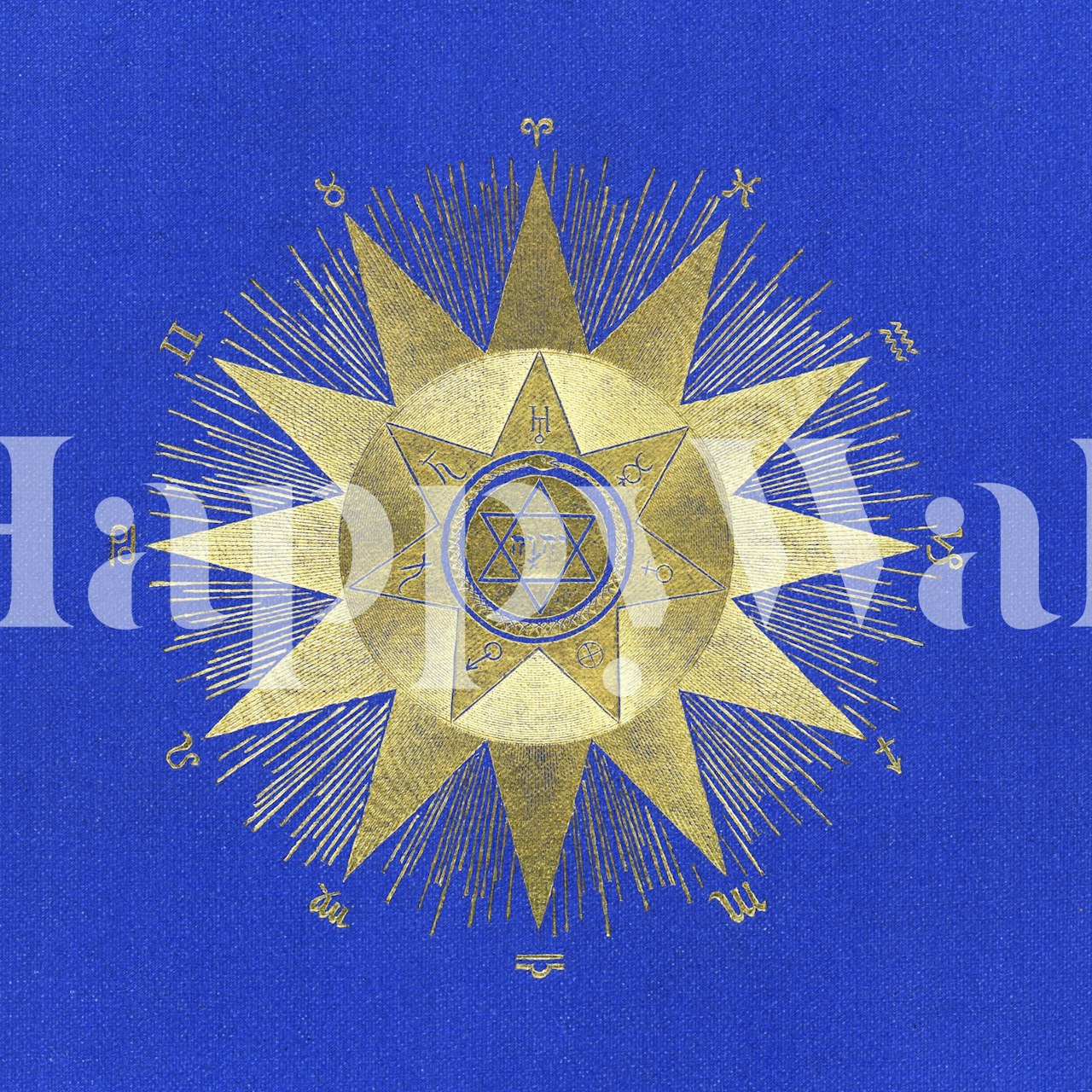 Ταπετσαρία Golden Sun που εμφανίζεται σε ένα δωμάτιο