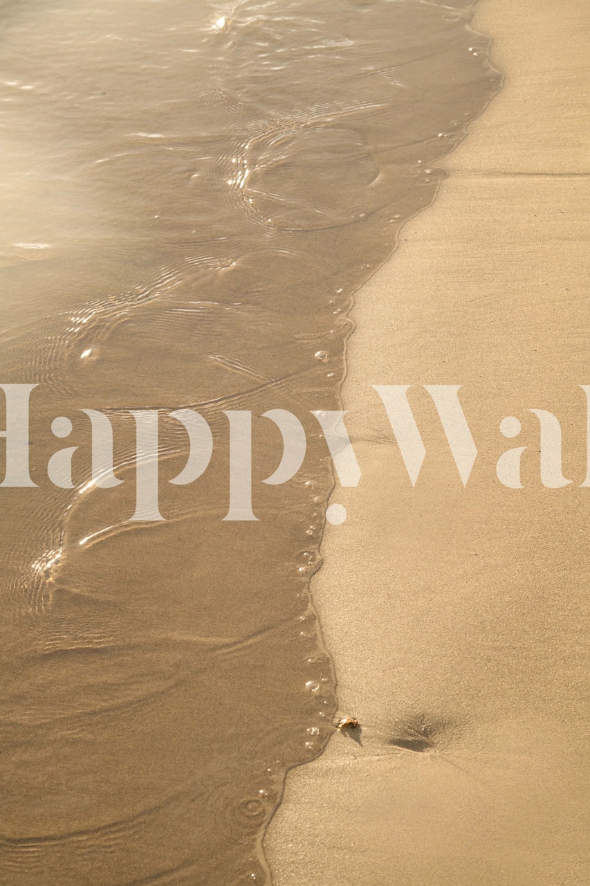 Golden beach waves on sandy shore wallpaper