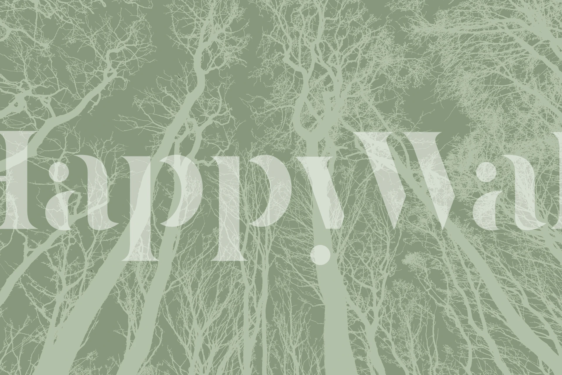 Bare tree branches against soft green background wallpaper