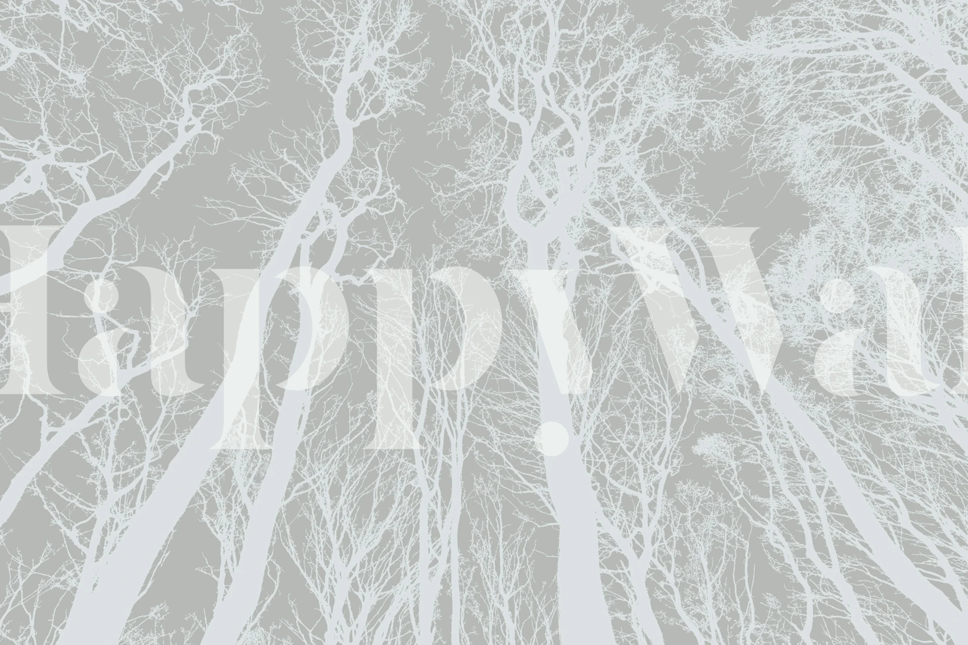 Carta da parati foresta scandinava con sagome di alberi monocromatiche