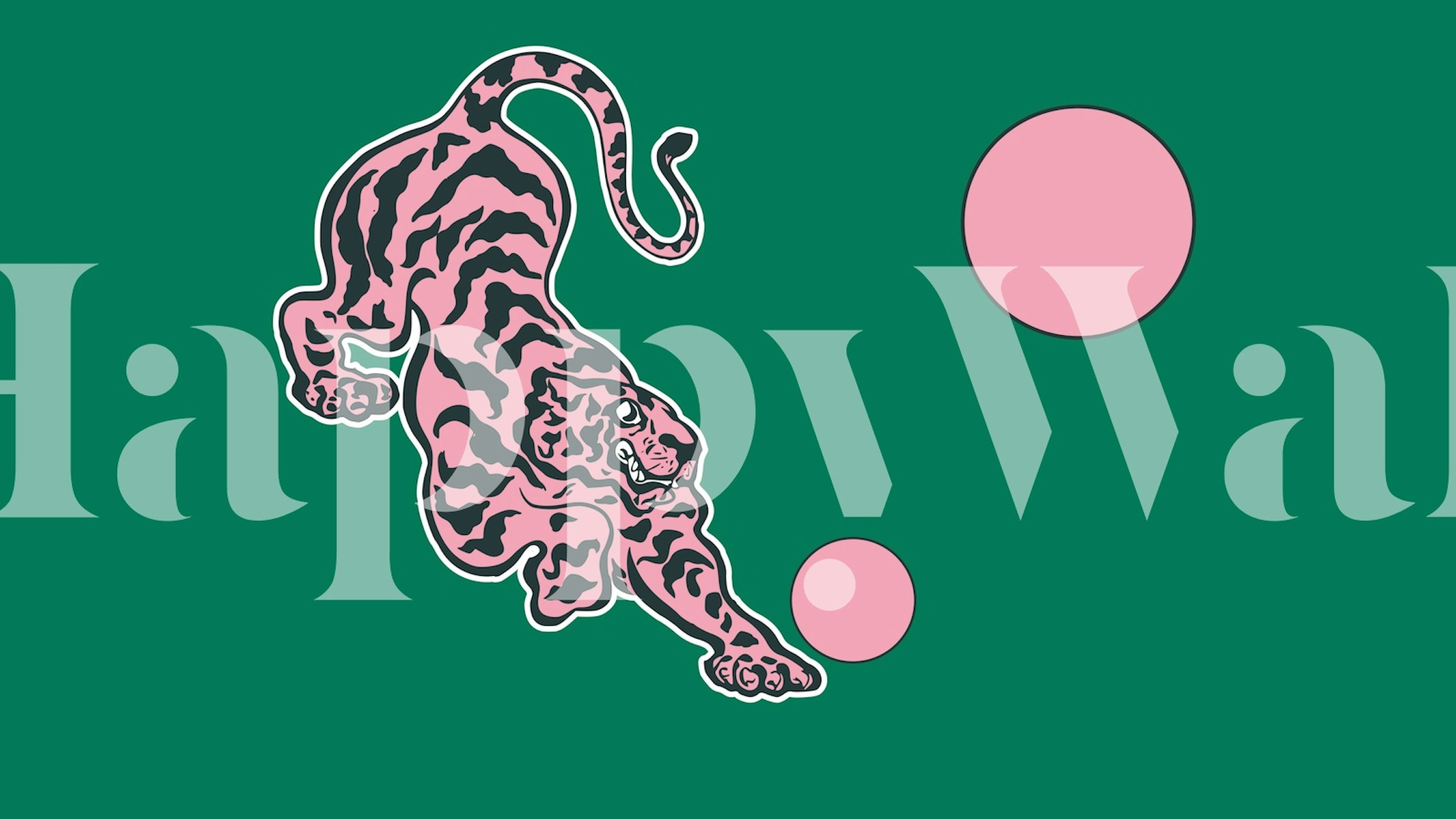 Design de papel de parede Tiger Pop em um quarto