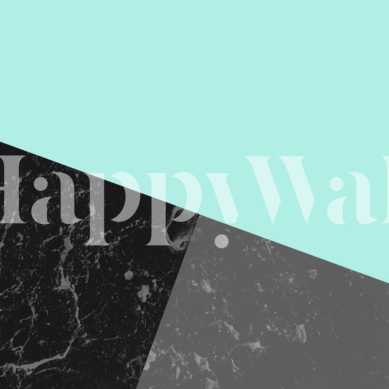 Marble Geometric Mint Black wallpaper displayed in a room