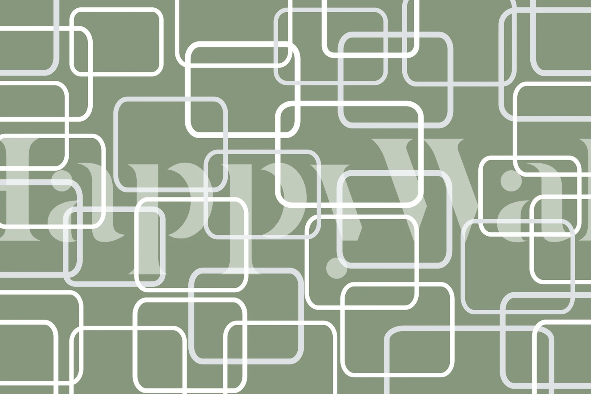 Design di wallpaper Midcentury Green in una stanza